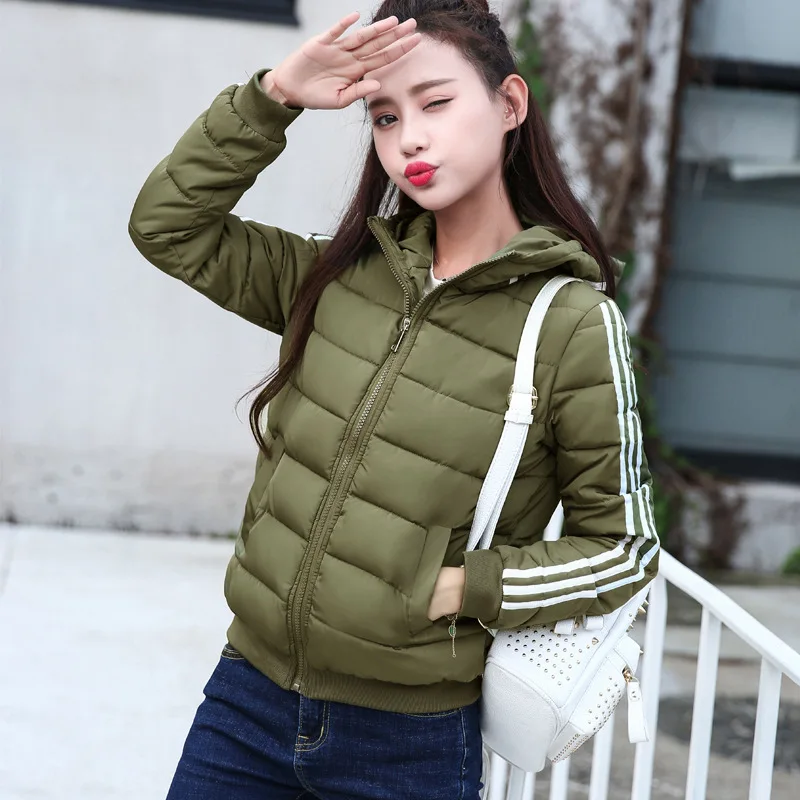

Women Autumn Winter Hooded Short Jacket Coat Long Sleeve Warm S-3XL Parka 2019 New Fashion 7 Colors Zipper Parkas Female