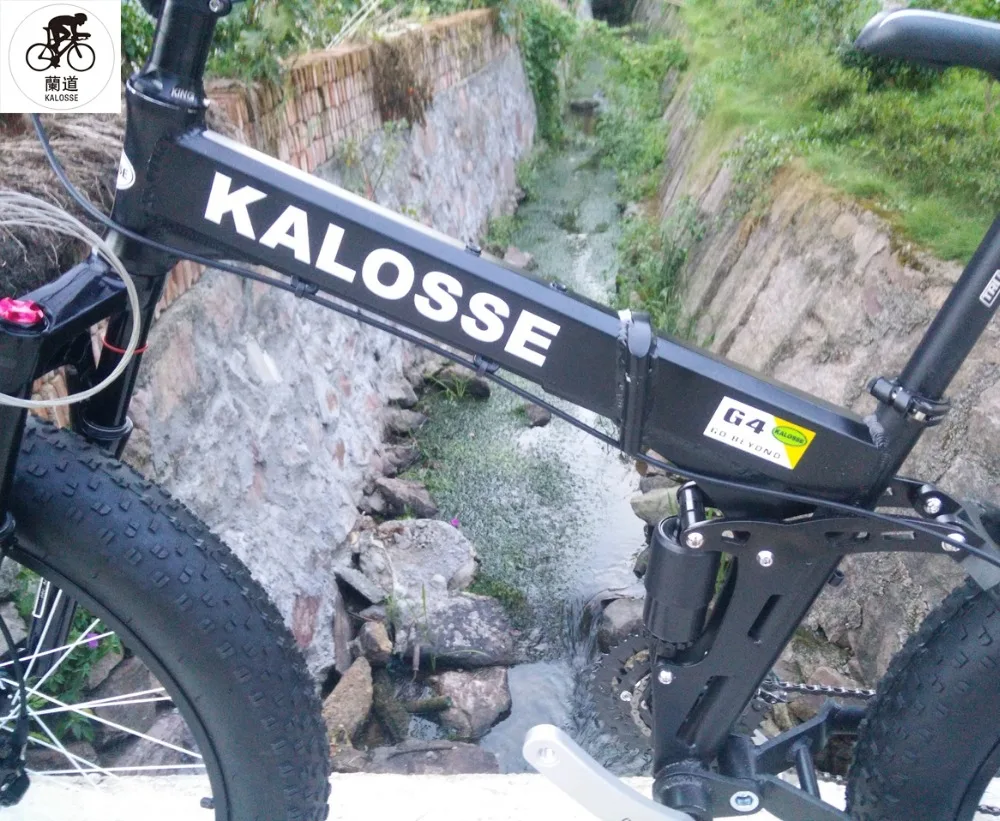 Top Kalosse   Folding frame  Hydraulic brakes  Full suspenion  bike snow   26*4.0  tires  mountain  bike   24/27/30 speed 22