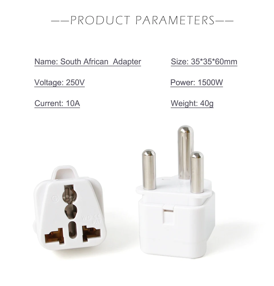 1PC White Converter AU UK US EU To Large South Africa Plug AC Power Outlet Adapter Socket Nepal India Sri Lanka Travel Adaptor (9)