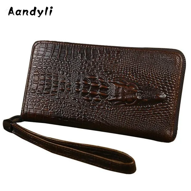 

Genuine leather Men Wallet Leisure Coin purse Crocodile grain Men's Hand Bags