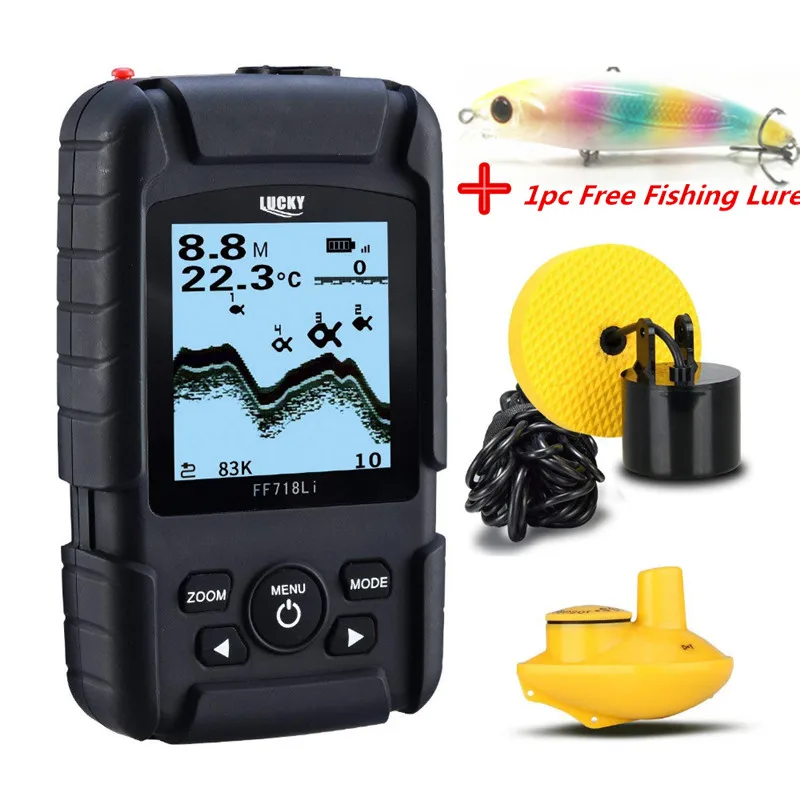 

FF718LiD Fish Finder Sonar Frequency Pesca 100M Detection Muti-language Depth Detector Waterproof Deeper Sensor Echo Sounder