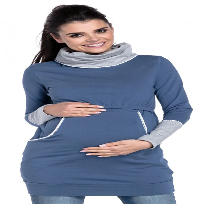 S-2XL Pregnancy Autumn Clothes Warm Women's Maternity Hoodies Hooded Hoodies Outwear Pregnancy Coats Winter Maternity Clothes (2)