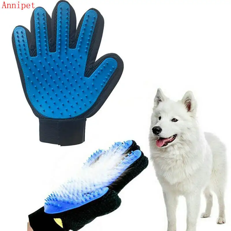 ANNIPET Pet Hair Remover Glove Gentle Cat Grooming Dog Brush animal