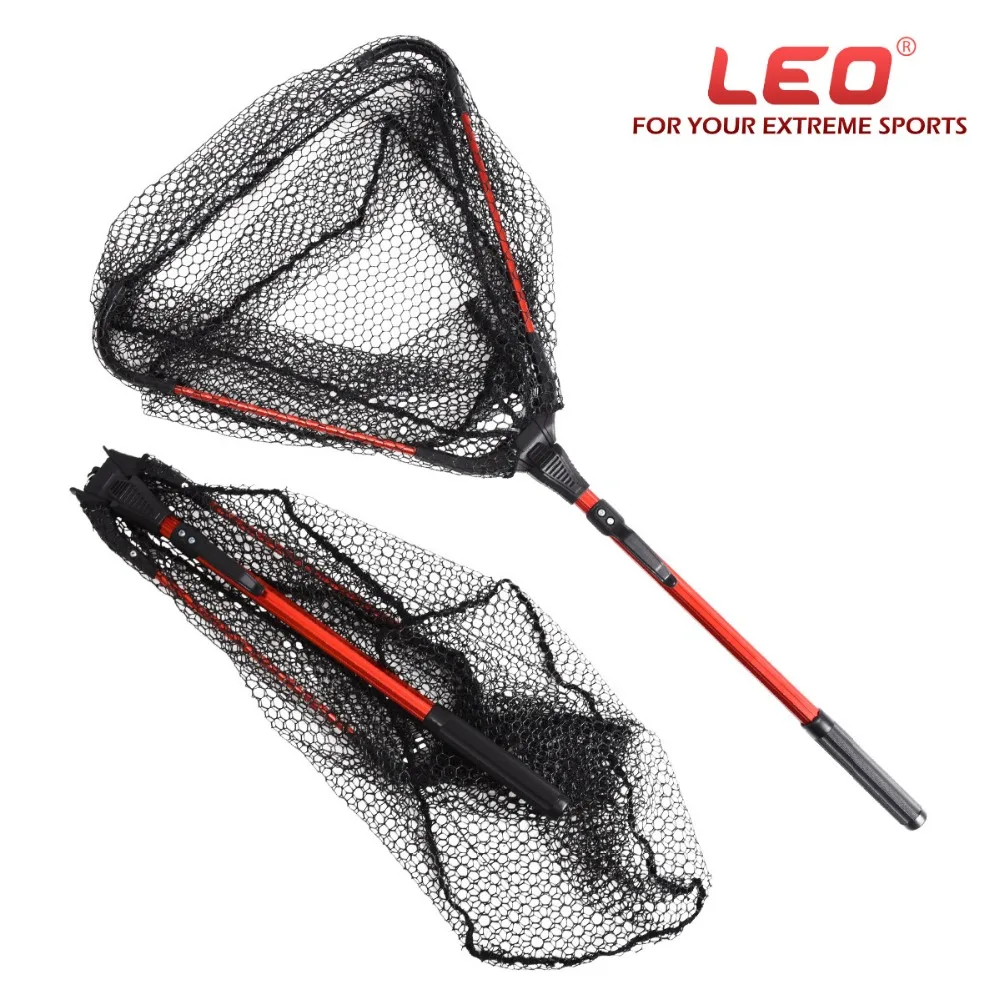 Portable aluminum alloy Single section triangle folding fishing nets fly fishing hand dip net