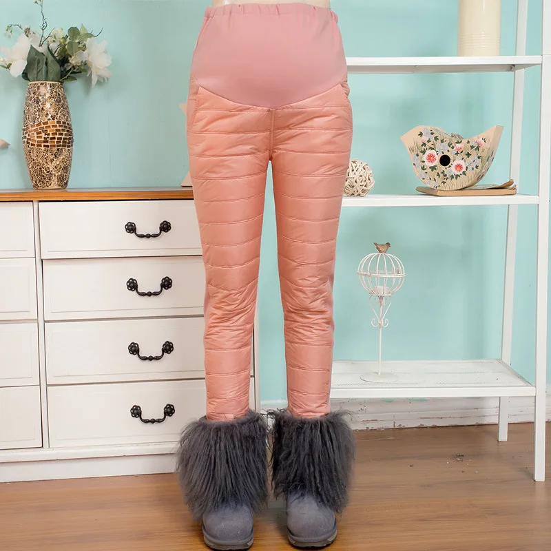 Plus Thickening Winter Autumn Maternity Leggings Pants For Pregnant Women Warm Cotton Padded Pregnancy Care Trousers Clothing (7)