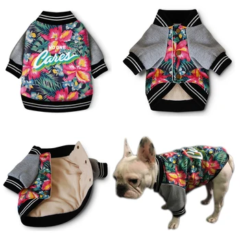 

Fashion and Quality Autumn Winter Warm Cotton Pet Clothing Clothes For Dogs Flower Printed Jacket Coats for Puppy Cat