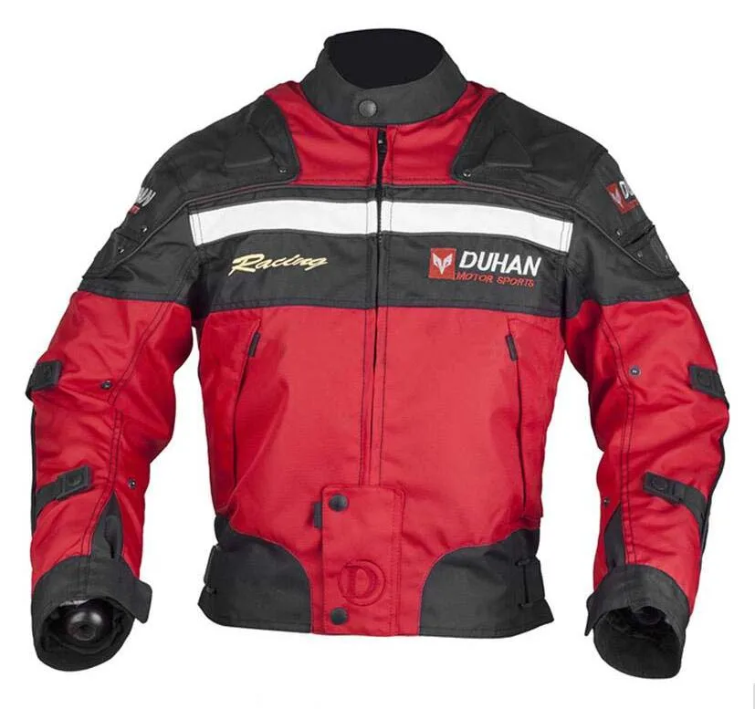 DUHAN, D020 синяя мотоциклетная куртка для мужчин ветрозащитный спортивный гоночный мотоцикл для мотокросса средства ухода за кожей Защитный протектор куртка - Цвет: Красный