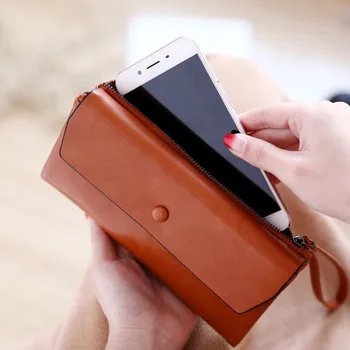 

Wallet Female Women's Long Wallet Snap Coin Purse Phone Bag Multi-card Bit Card Holder Purse Women Luxury Billetera Mujer LSH517
