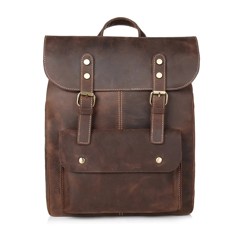 Dropship High Quality First Layer Cow Leather Backpacks for Men Real Leather Vintage Daypacks Crazy Horse Rucksacks Travel Bags Dropship High Quality First Layer Cow Leather Backpacks for Men Real Leather Vintage Daypacks Crazy Horse Rucksacks Travel Bags