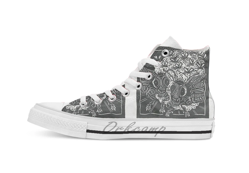 

Disaster Series Locust Unisex High Top Canvas flat Casual Custom shoes Drop Shipping