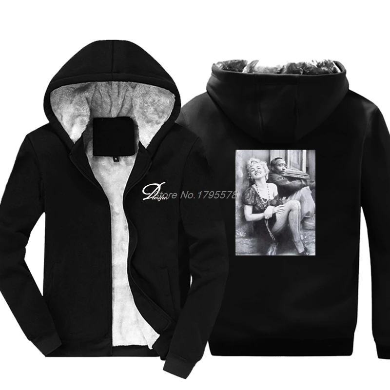 Парные толстовки Tupac 2Pac Мэрилин Монро зимние мужские модные утепленные хлопковые