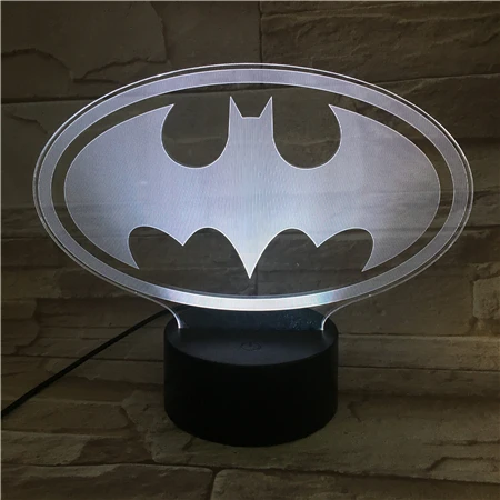 Us 965 31 Offdc Justice League Batman Logo Usb 3d Led Night Light Cartoon Superhero Boys Child Kids Birthday Gifts Table Lamp Bedside In Led Night