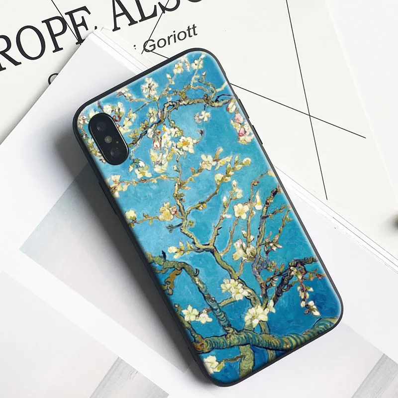 

Van Gogh Almond Blossoms Soft Silicone Phone Case Cover Shell For Apple iPhone 6 6s 6Plus 6sPlus 7 8 7Plus 8Plus X