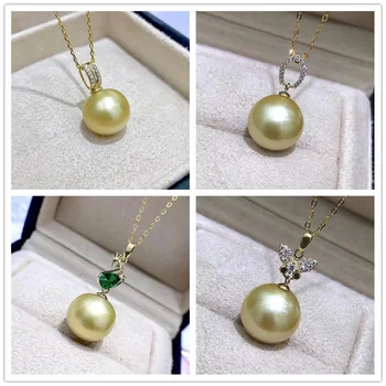 

Free Shipping Solid 18k Yellow Gold Pearl Pendant Connector,Cup And Peg Bead Cap,Dangle Gold Jewelry Making ,No pearl No chain