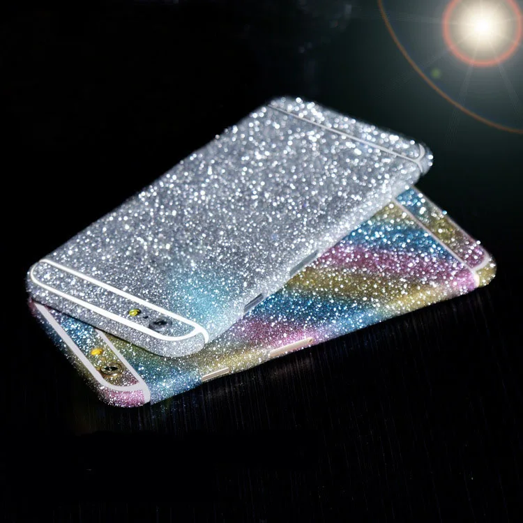 Luxury leopard glitter foil sticker body scrub color film Star flash mobile phone protective film For iphone 4 5 5S/6 6S/6 Plus