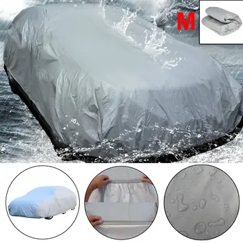 

CellDeal Universal Full 4 Layers Car Covers Snow Ice Dust Sun UV Shade Protector Tarpaulin Cover Outdoor Cover Dark Grey
