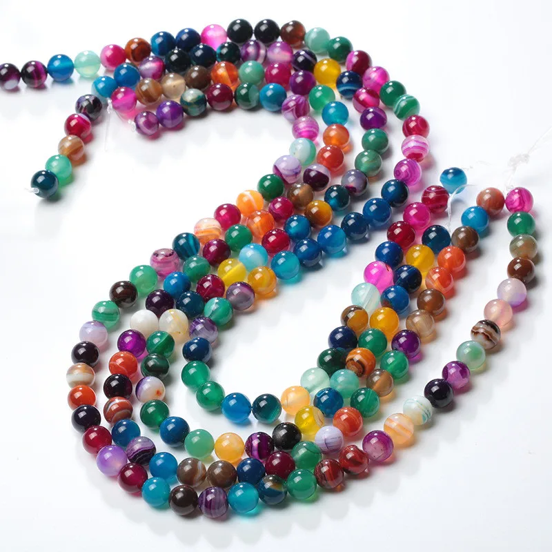 Wholesale6810mmNaturalColorfulcolorRoundBeadsScatteredBeadsStringDIYAccessoriesMen