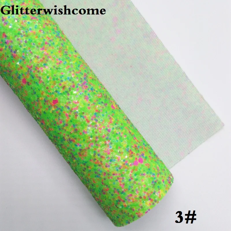 Винил Glitterwishcome размера A4 21 х29 см для бантов крупная блестящая кожаная ткань винил