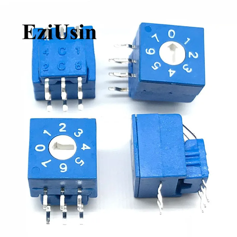 

0-3 4 Rotary Coding Knob Switch DIP 6pins 8421C 0mm Shank 3:3 PCB Switching 0-7 8 5.08mm Pitch