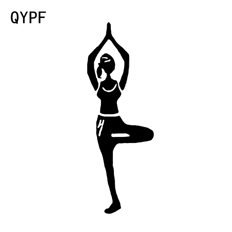 

QYPF 5.7*16.4 Unique Yoga Sport Decor Vinyl Car Modelling Sticker Accessories Silhouette Bumper Window C16-1978