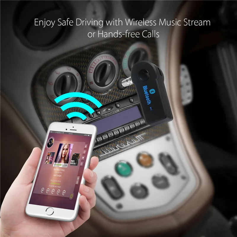 Автомобильный музыкальный аудио беспроводной Bluetooth приемник AUX мини 3,5 мм разъем музыка Bluetooth аудио приемник Громкая Связь Динамик передатчик