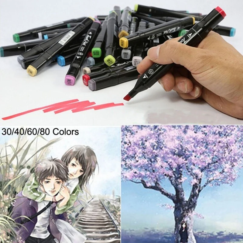 

TOUCHFIVE 168 Colors Dual Head Art Markers Pen Oily Alcoholic Sketch Marker Brush Pen Art Supplies for Animation Manga Draw