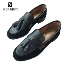 Prova Perfetto ruone носком бахромой Лоферы Европейский Сабо обувь без шнуровки высокое качество ручной работы модные кожаные мокасины