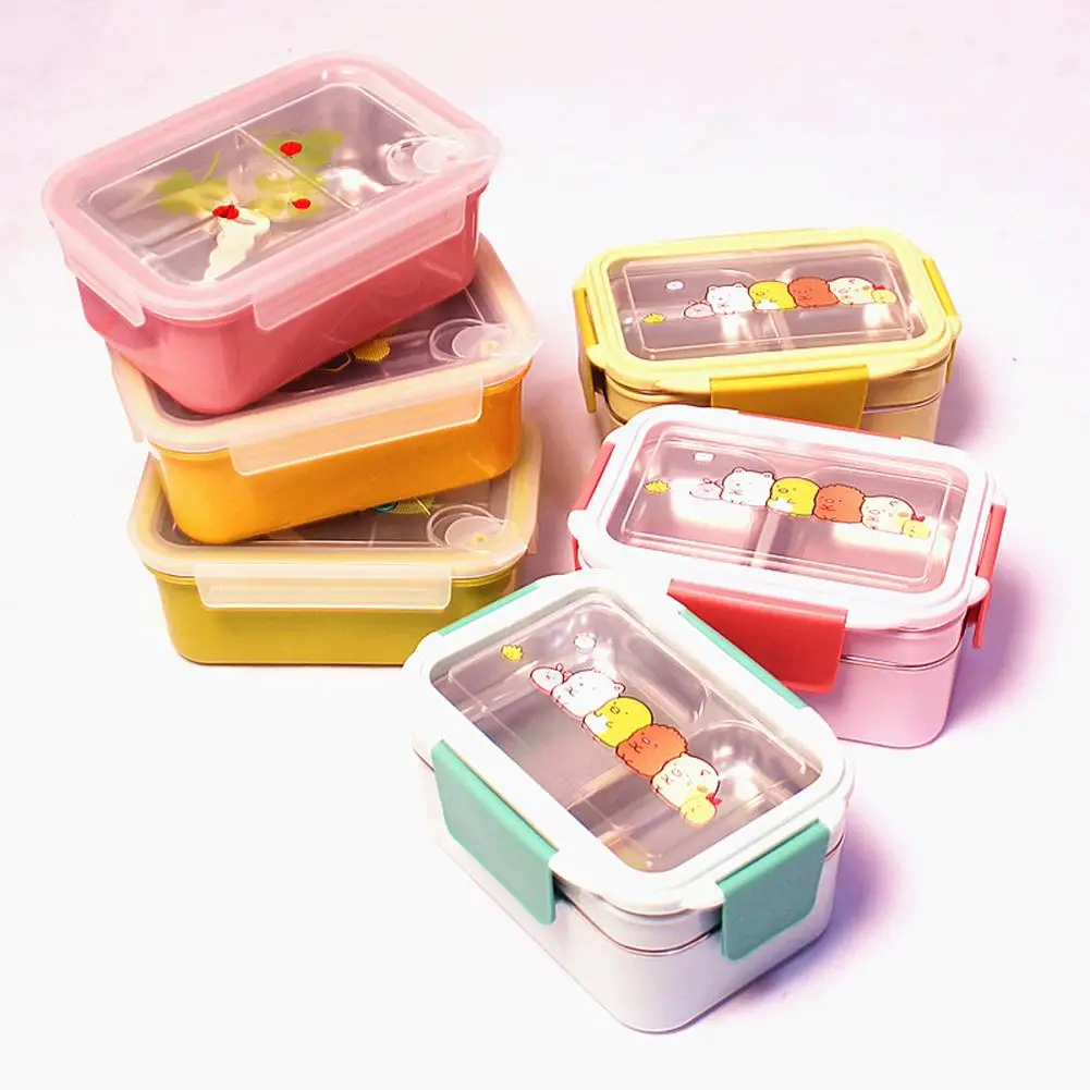 

1 Pc Dual/Single Layer Bento Lunch Box Stainless Steel Food Meal Storage Container