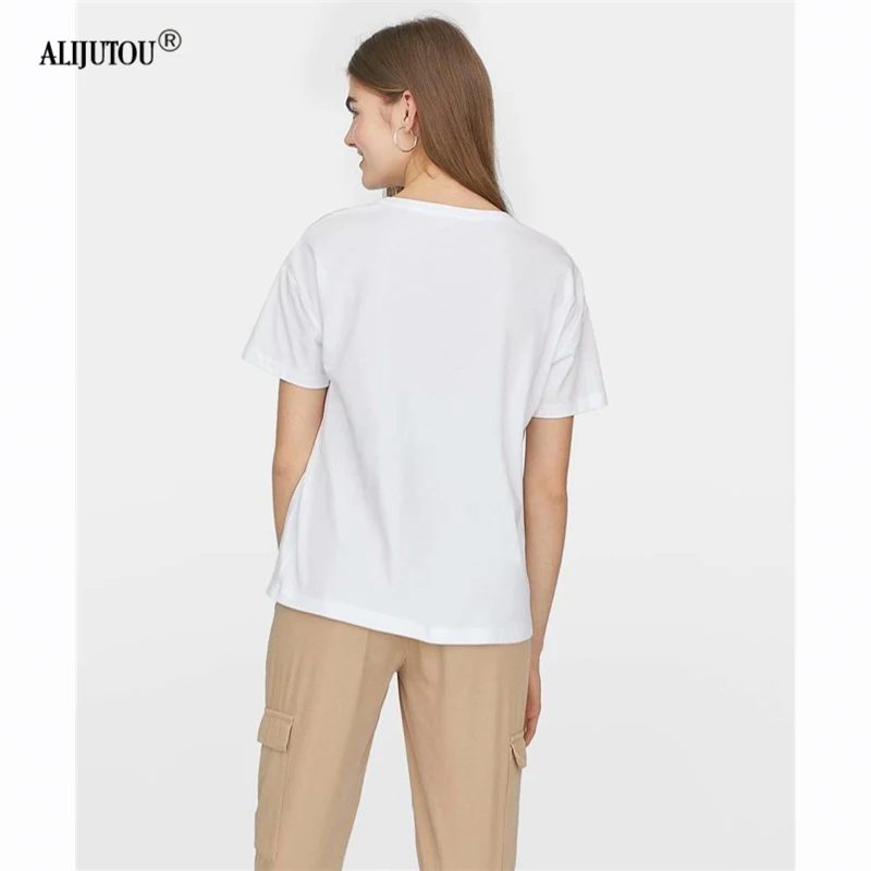 Dumbo Cartoon Cute white T-Shirt Women Summer Harajuku Casual Printed Round Neck Short Sleeve Tee zaraing Streetwear Tshirt tops