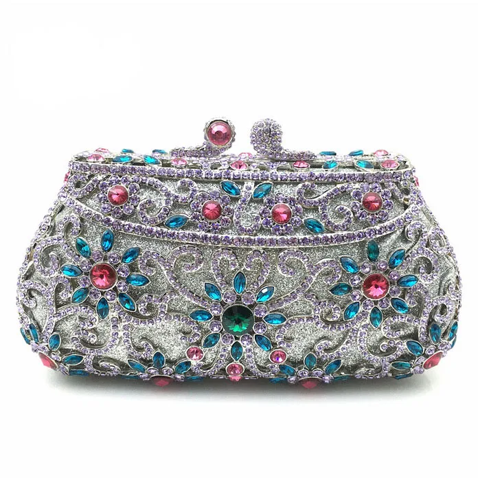Rhinestone Hollow Out Flower Women Makeup Bag Women Messenger Bag