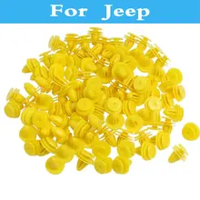 100pcs Plastic Screw Rivet Car Styling Door Bumper Fastener Clips Yellow Universal For Jeep Wrangler Commander Liberty Renegade