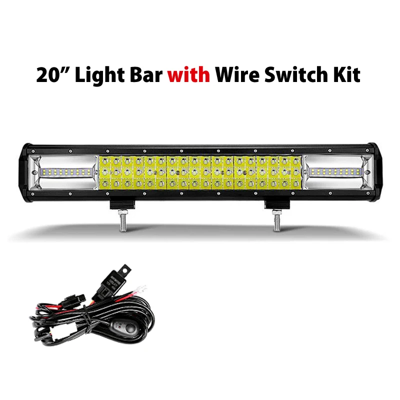 Oslamp 3-ряд 2" 270 Вт Offroad светодио дный свет бар комбо светодио дный свет работы дальнего света 12 В 24vfor Renault Twingo живописные внедорожник Kadjar Koleos - Цвет: 20inch  with switch