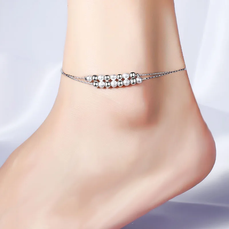 1PC Hot Summer Beach Ankle Infinite Silver Color Two layer Ball Foot font b Jewelry b