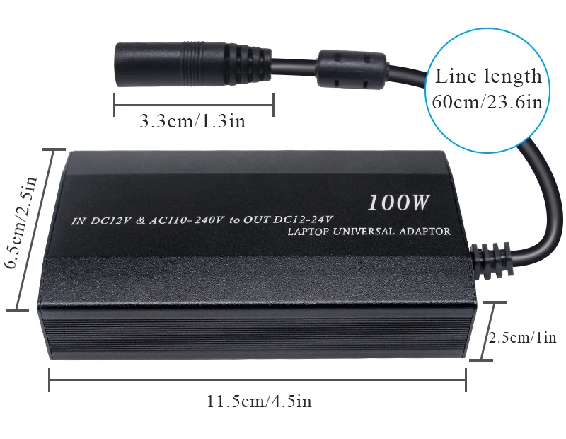 100 Вт Универсальный 5 в 12~ 24 В AC/DC зарядное устройство адаптер laptopcomputer адаптер переменного тока с USB портом