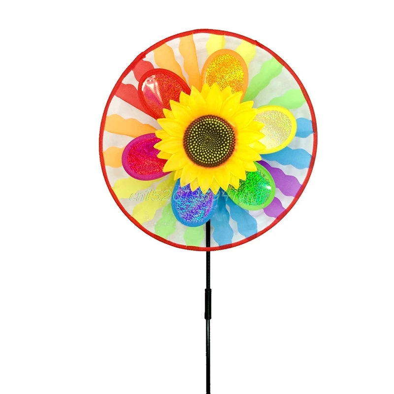 

Sunflower Windmill Colourful Wind Spinner Home Garden Decor Yard Kids Toy