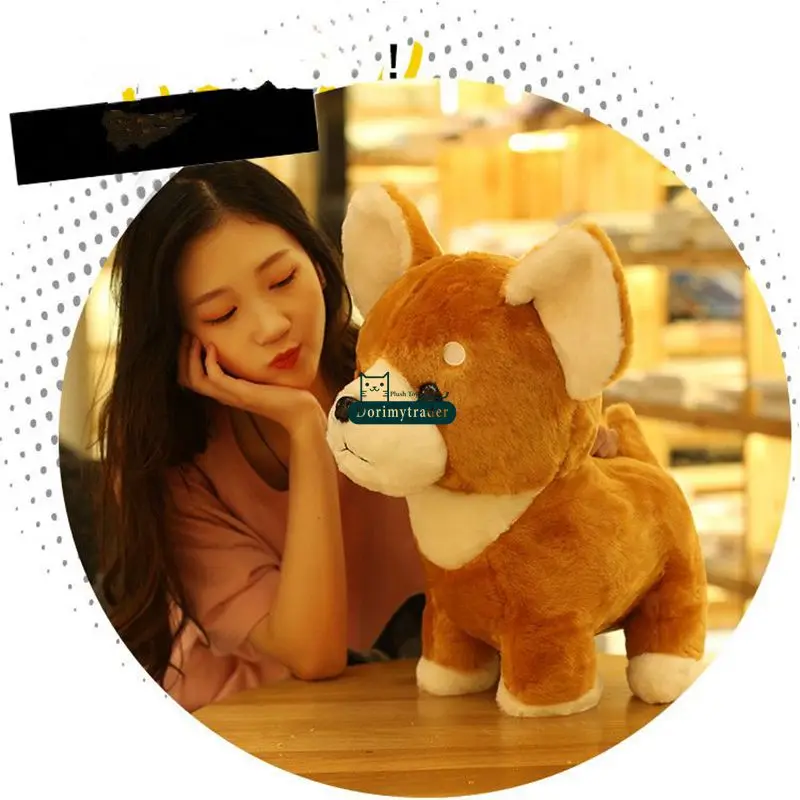 Dorimytrader New Pop Animal Shiba Inu Plush Toy Big 45cm Stuffed Simulated Akita Dogs Doll Pillow Present for Kids DY61719 (12)