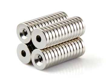

48 pc NdFeB Disc Countersunk Magnet Diameter 10x2.8mm Screw Grade N42 Neodymium Rare Earth Permanent Magnet NiCuNi Plated