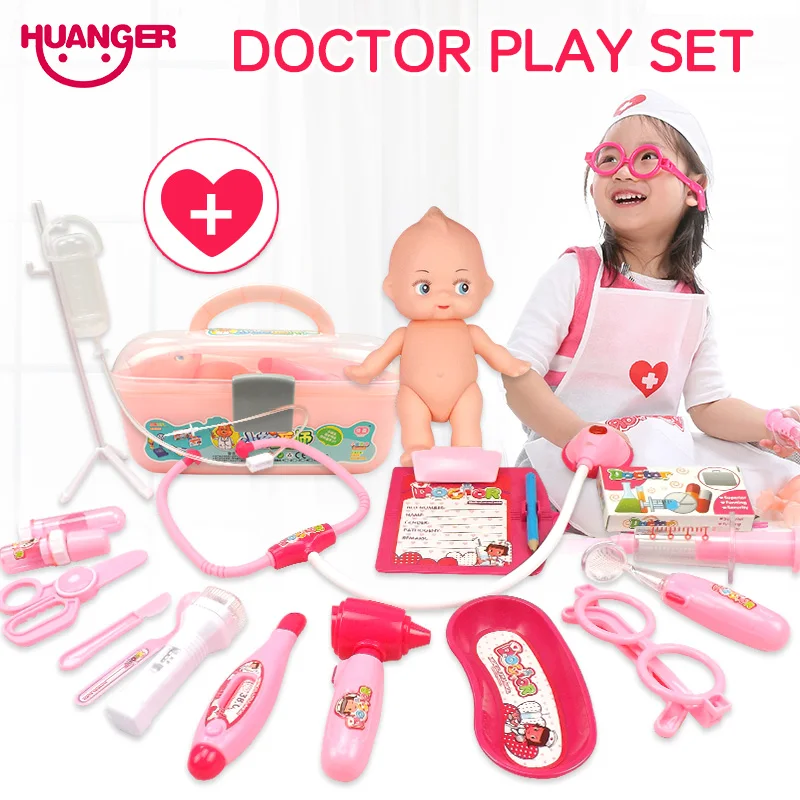 Huanger 17 шт. набор игрушек для игры в доктора Doctora Juguetes детей медицинский обучающая