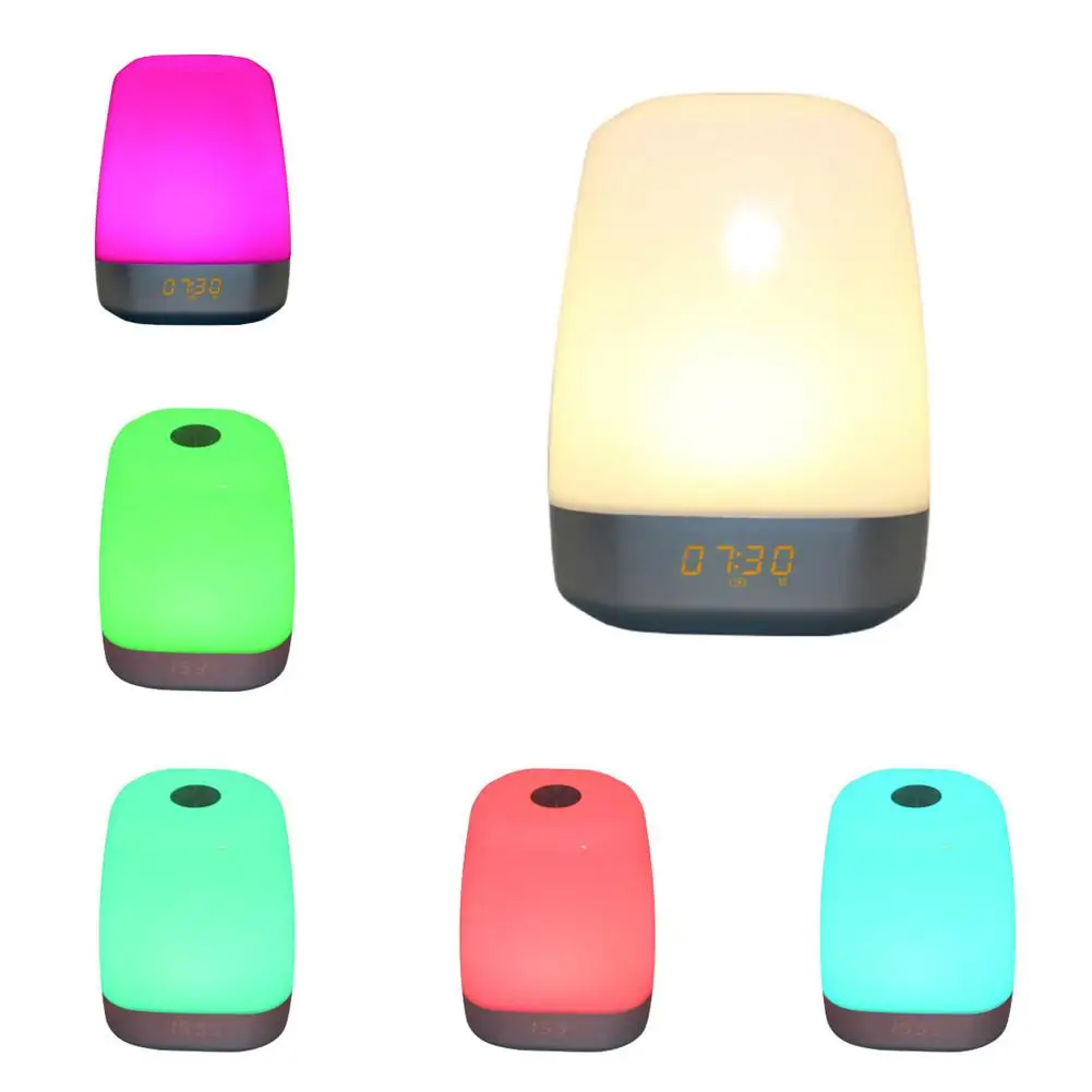 Simulation Wake up Light Sunrise Sunset Alarm Clock 7 Color Changing