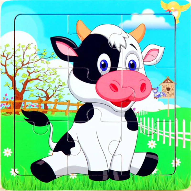 24 Style 3D Puzzles Jigsaw Wooden Toys For Children Cartoon Animal Traffic Puzzles Intelligence Children Early Educational Toys