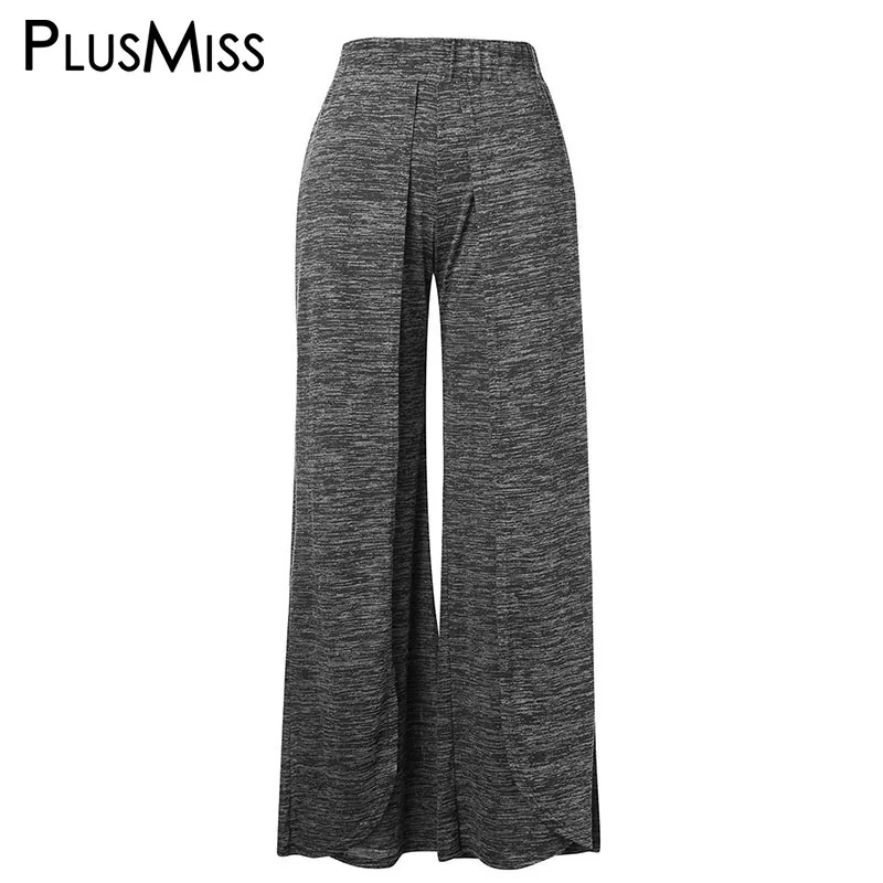 

PlusMiss Plus Size 5XL Overlay Loose Palazzo Pants Women High Waist Wide Leg Pant Trousers Ladies Large Size 2019 XXXXL XXXL XXL