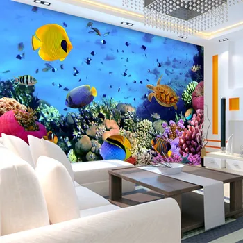 

Custom 3D Mural Wallpaper For Kids Room Underwater World Children's Room Living Room Sofa TV Background Photo Wallpaper Walls