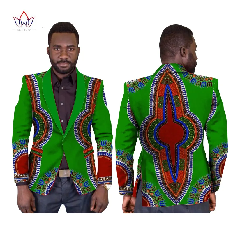 BRW M-6XL, стиль, африканская Мужская одежда, блейзер высокого качества, Мужская однокнопочная Обычная африканская Дашики, мужская одежда с принтом, WYN169