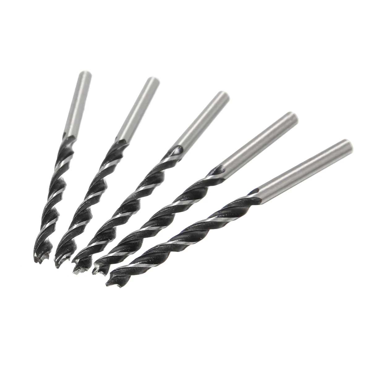 10pcs 3 Flutes Center Drill Bit 75mm Length Woodworking Tool 4mm Diam Twist Drill Bits for Drilling Wood