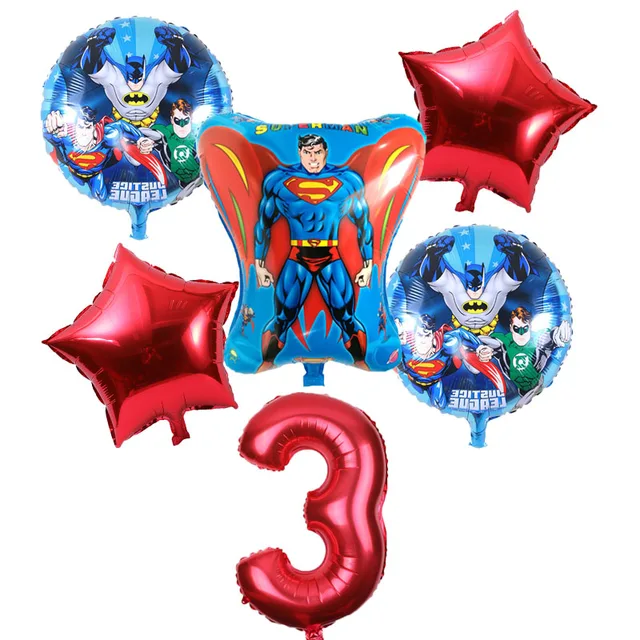 6pcs Super Hero Balloons Avengers Batman Foil Balloon Children Birthday Party Supplies 32 Inch Number Balloon Baby Superman Toys