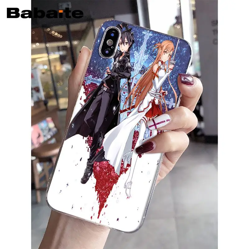 Babaite Sword Art Online SAO Japan аниме чехол для телефона для iPhone 5 5Sx 6 7 7plus 8 8Plus X XS MAX XR