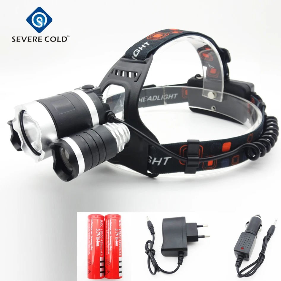 13000lm LED Head Lamp T6+2XPE LED Headlamp Headlight Camping Fishing