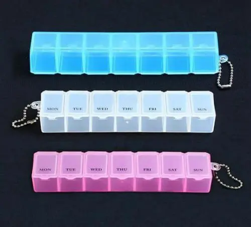 1200 PCS 7 Дней Pill box Weekly Pill container ring/коробочки для серег