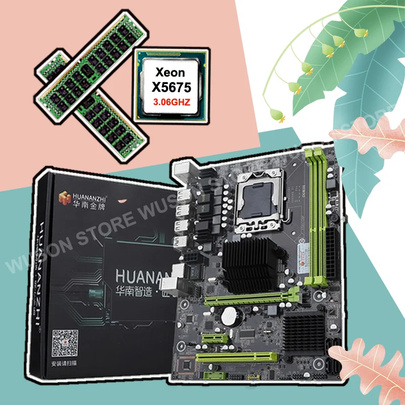 Комплект материнской платы HUANANZHI X58 Pro ЦП Xeon X5675 3 06 ГГц Серверная память большой
