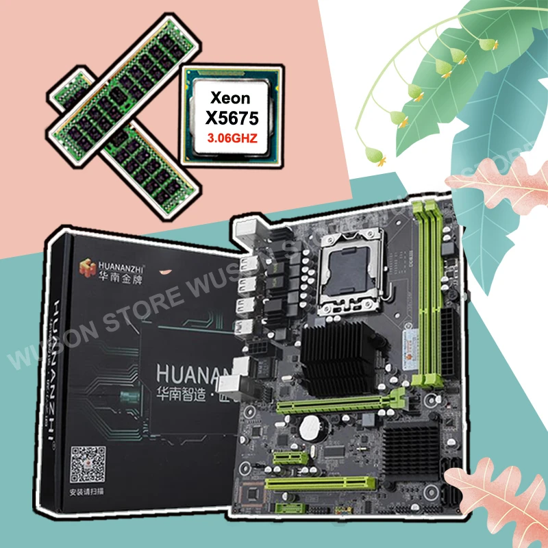 HUANANZHI X58 Pro configurazione della scheda madre Xeon CPU X5675 3.06GHz  memoria Server di grandi marche 32G 2*16G REG ECC parti del PC 2 anni di  garanzia|Schede madre| - AliExpress